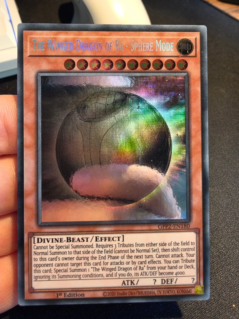 3x The Winged Dragon of Ra - Sphere Mode (GFP2, Ghost Rare), Ophalen of Verzenden, Zo goed als nieuw, Meerdere kaarten, Foil