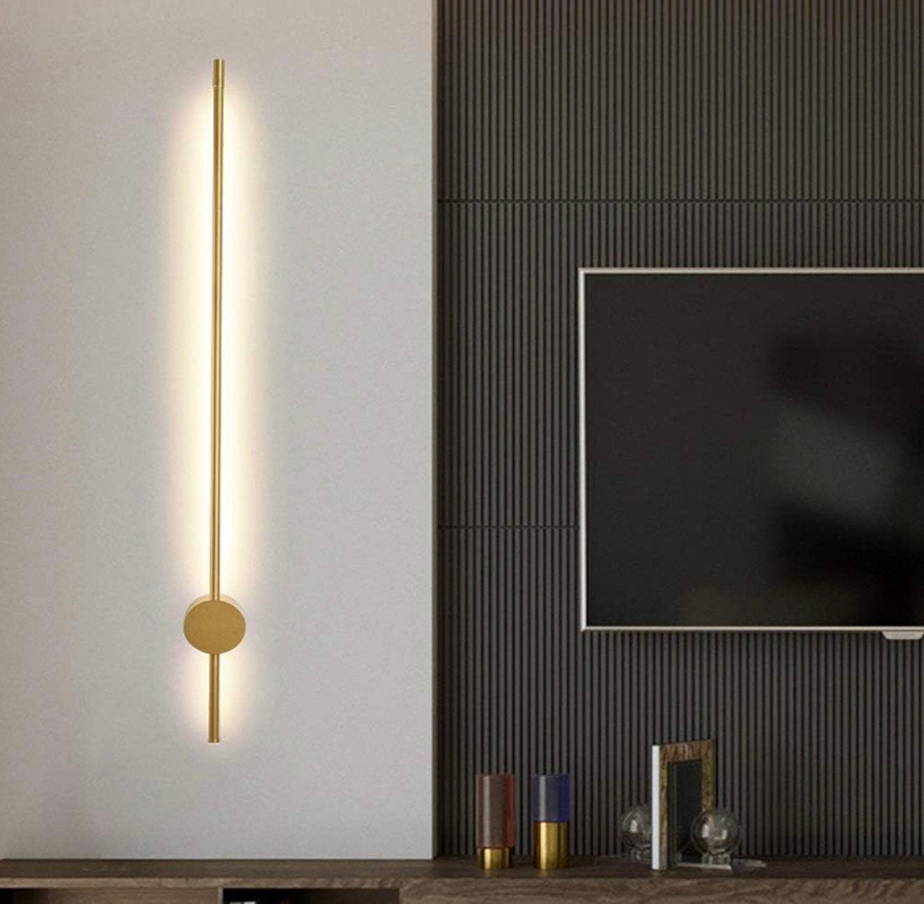 Lijn Led Wandlamp Goud stang Staaf 60cm muurlamp luxe modern, Led-lamp, Nieuw, Ophalen of Verzenden, H