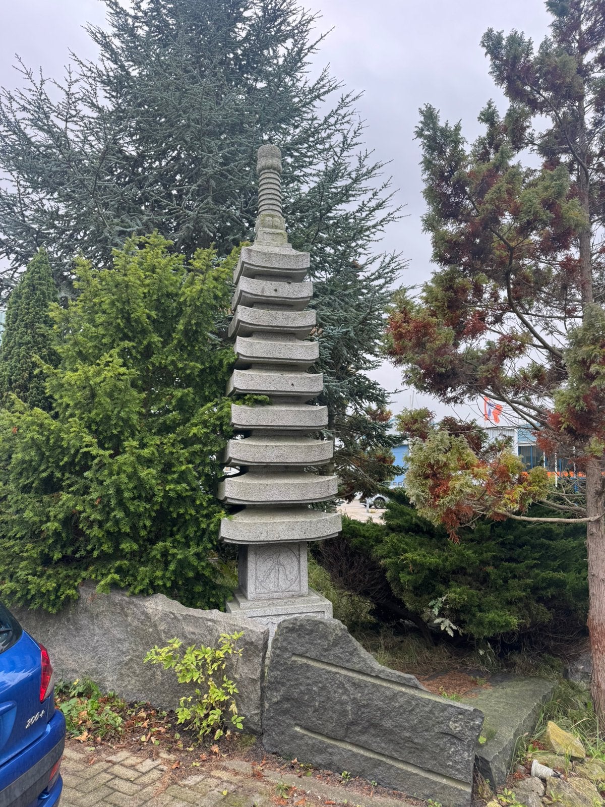 Authentieke Japanse pagode 4 meter!- 9 verdiepingen graniet, Tuin en Terras, Ophalen, Zo goed als nieuw, Steen, Overige typen