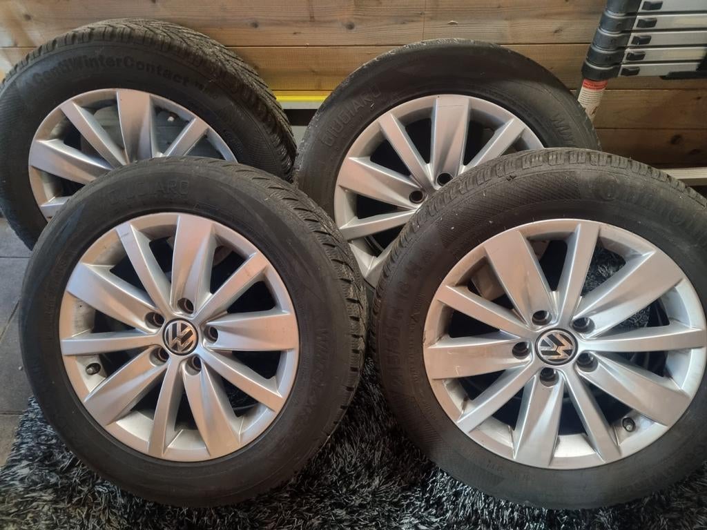 Winterbanden met velgen - Vredestein & Continental, Auto-onderdelen, Banden en Velgen, 16 inch, Banden en Velgen, Personenwagen