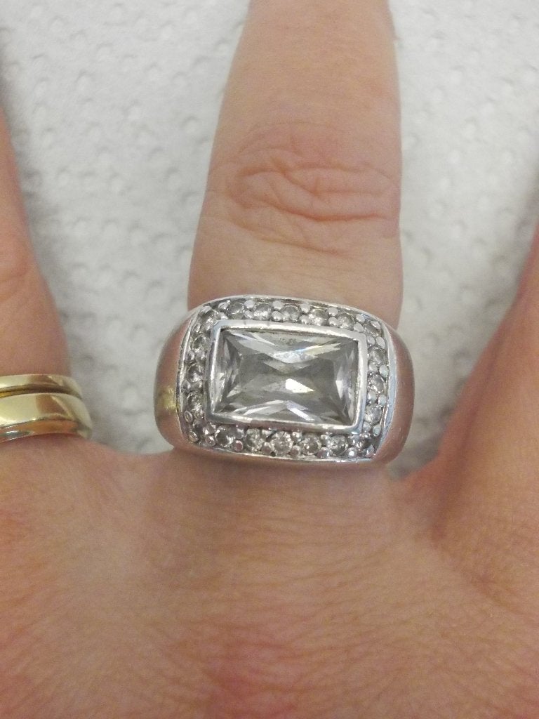 zilveren Ti Sento ring met grote steen nr.089