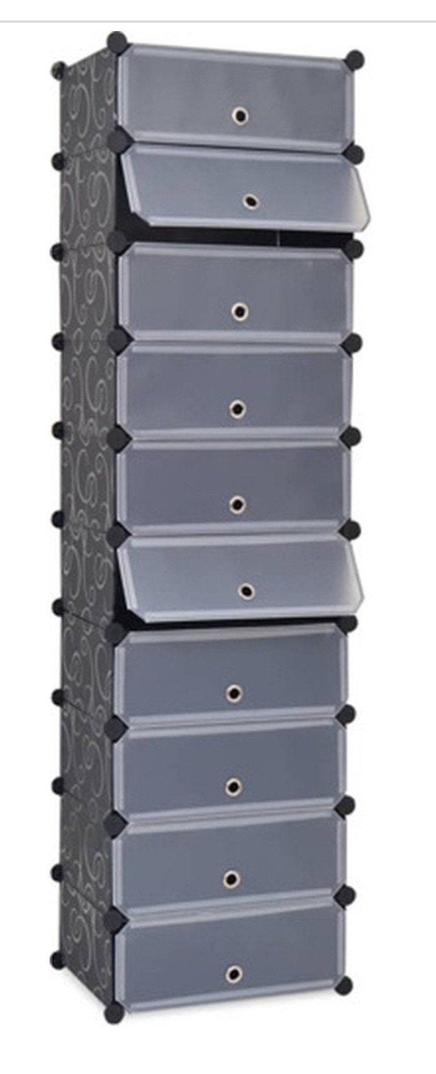 Zwarte schoenenkast nieuw in doos, Ophalen, Overige materialen, Minder dan 50 cm, 1 of 2 laden