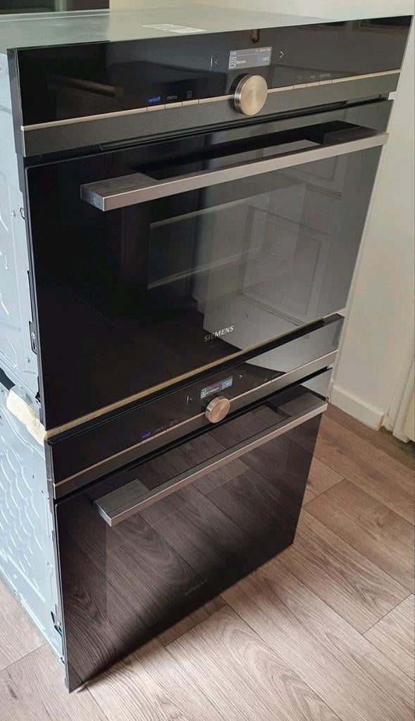 Siemens Studioline Blacksteel solo oven (Ook als set tekoop), Ophalen, Hete lucht, 60 cm of meer, Siemens