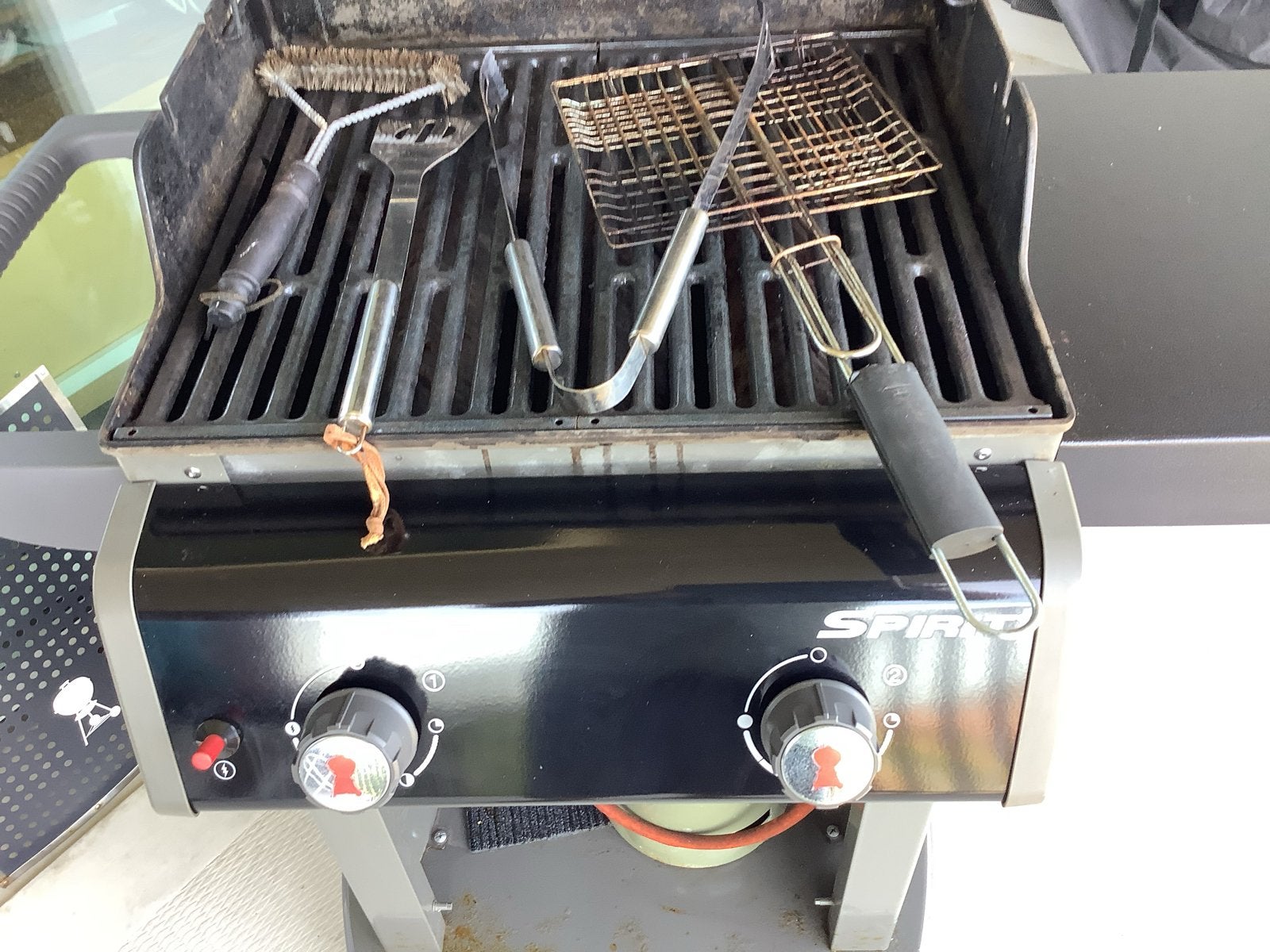 Weber BBQ Spirit gasbarbecue met gasfles en hoes, Tuin en Terras, Gasbarbecues, Ophalen, Gebruikt