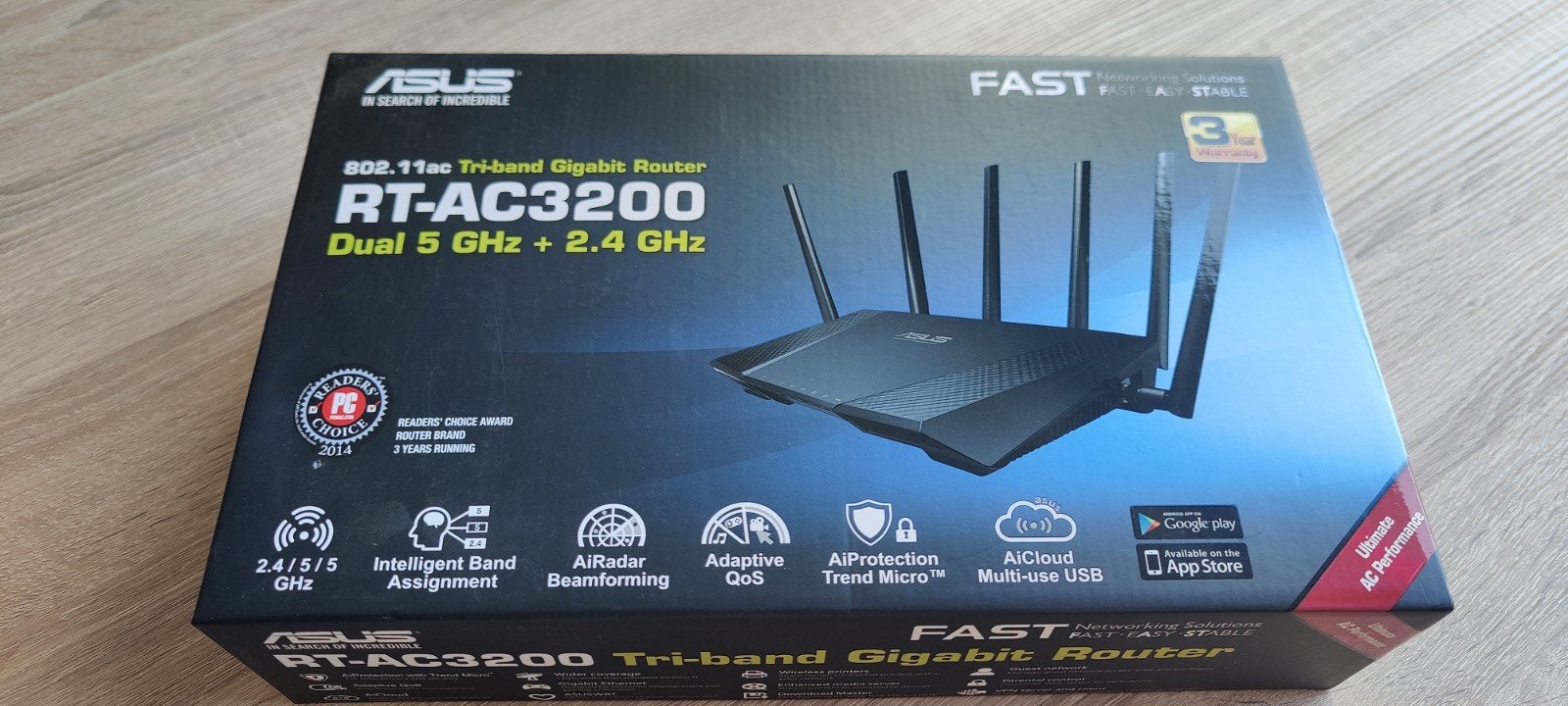 ASUS RT-AC3200 Tri-band Gigabit Router - Zo goed als nieuw, Computers en Software, Routers en Modems, Ophalen, Zo goed als nieuw