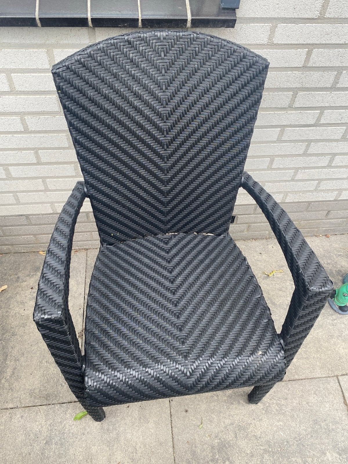 7x Applebee Wicker Tuinstoelen Zwart, Ophalen, Gebruikt, Wicker