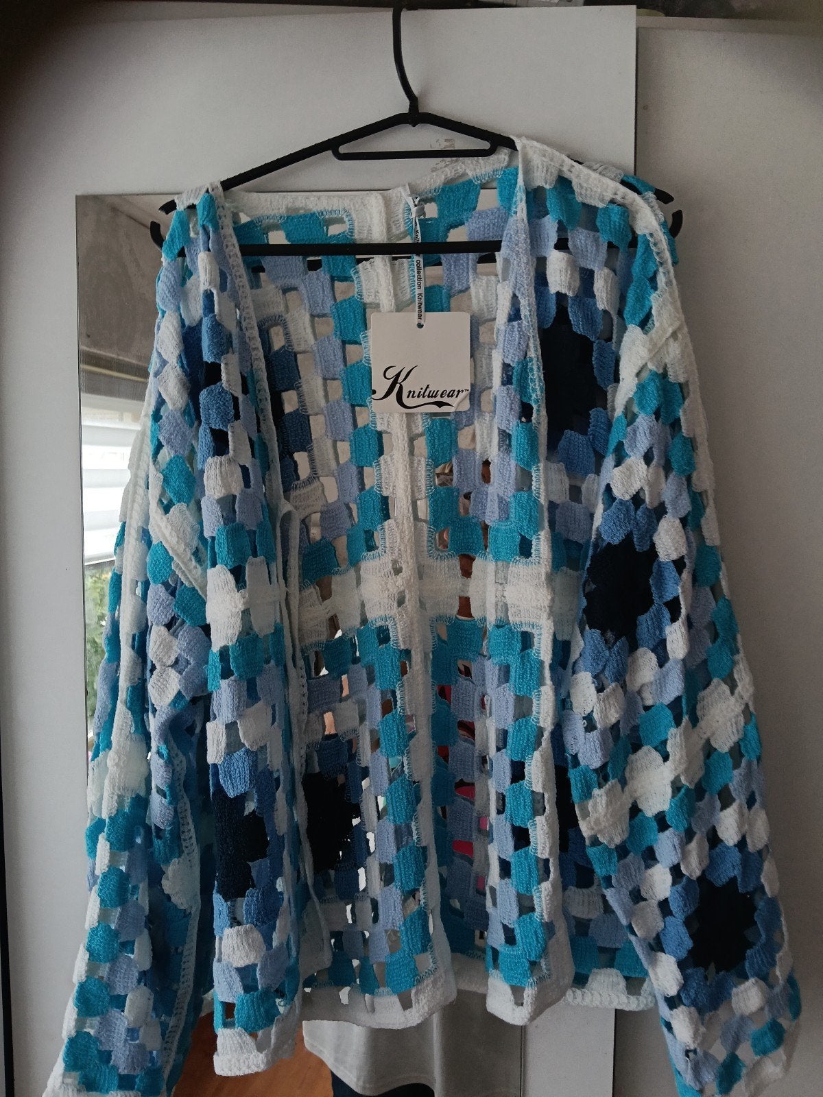 leuk blauw gehaakte vest, Ophalen of Verzenden, Nieuw, Maat 38/40 (M), Blauw