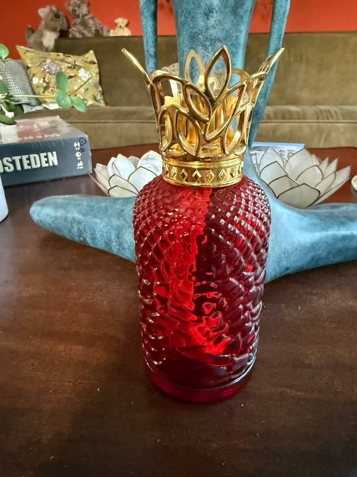 Zeldzame Lampe Berger Heritage Rouge glas igst, Ophalen of Verzenden, Gebruikt, Glas