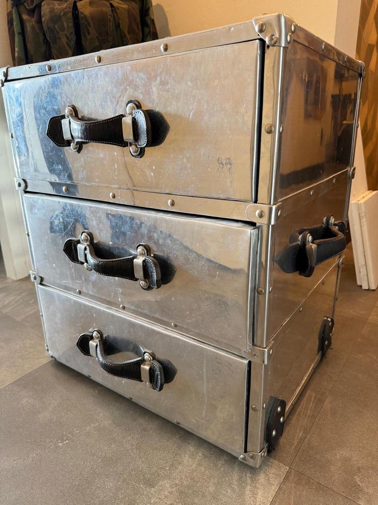 aluminium ladekast industrieel design, Ophalen, Gebruikt, 50 tot 100 cm, 3 of 4 laden
