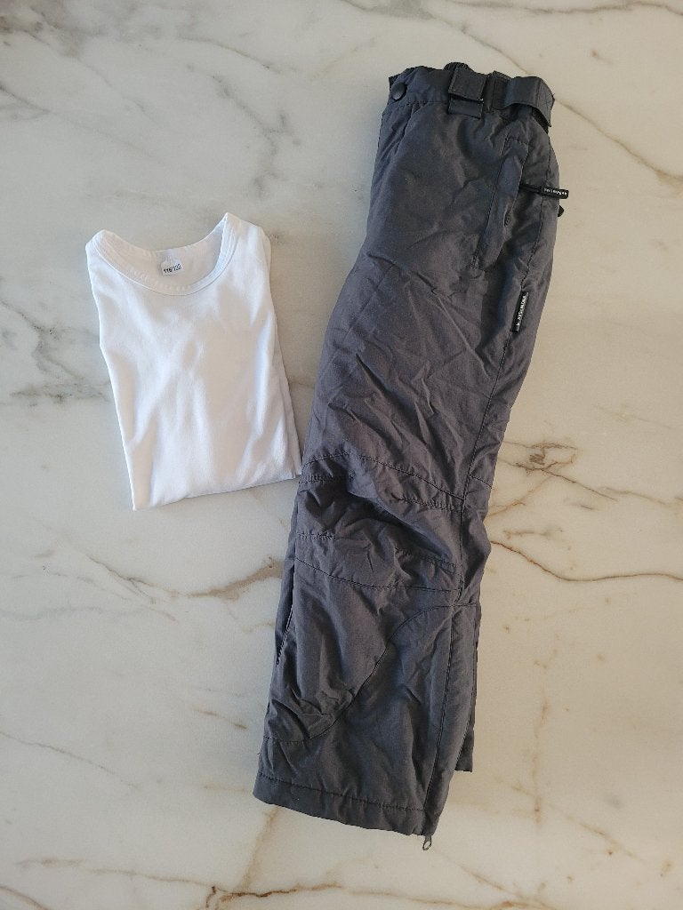 Skibroek maat 4 + thermoshirt (mt  104 - 122), Ophalen of Verzenden, Zo goed als nieuw, Jongen of Meisje, Setje