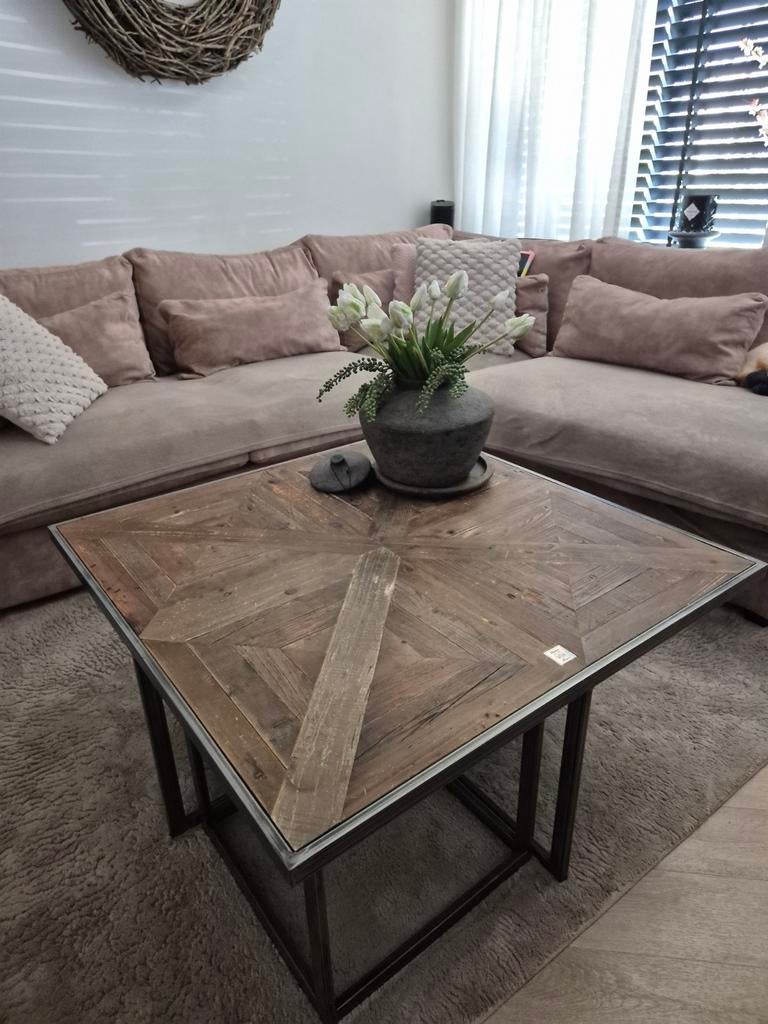 Salontafel RM met 4 onderzet tafels, Gebruikt, 100 tot 150 cm, Vierkant, 50 tot 100 cm