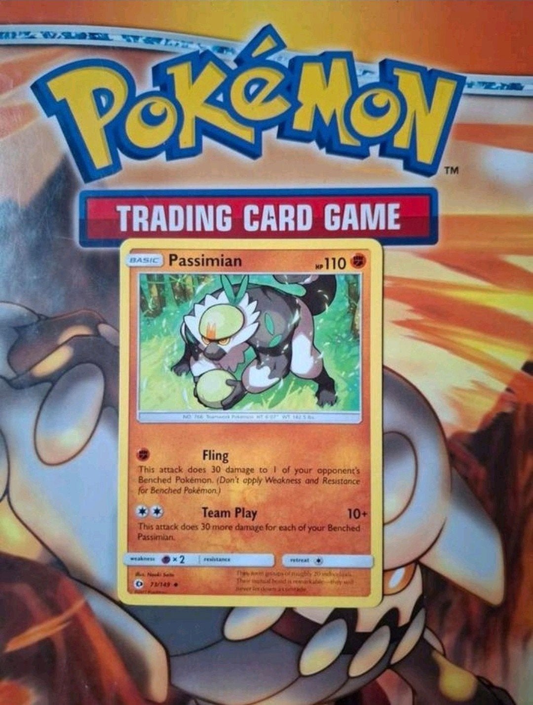 Passimian 73/149 Sun&Moon Base set pokemon kaart nm, Ophalen of Verzenden, Zo goed als nieuw, Losse kaart