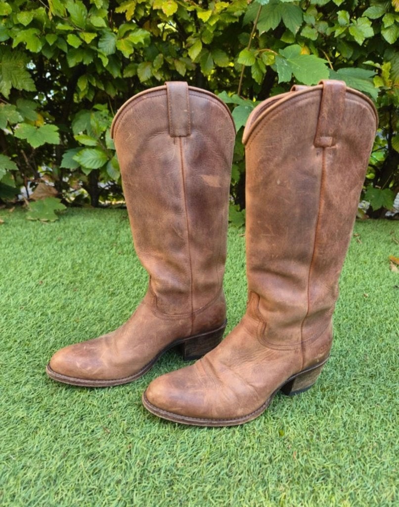 Stoere Bruine Leren Sendra Westernlaarzen / Cowboylaarzen, Bruin, Ophalen of Verzenden, Gedragen, Hoge laarzen