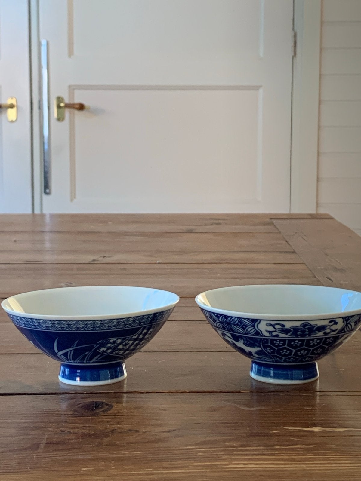 Set van 2 blauw-witte Aziatische rijstkommen, Ophalen