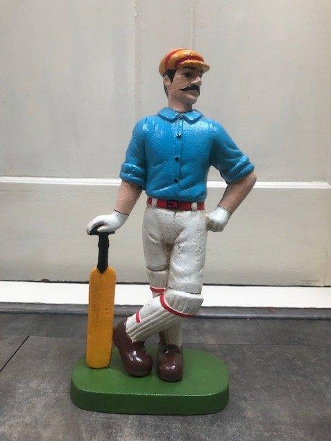 Engels gietijzeren beeld, cricketspeler, Beschilderd, Ophalen of Verzenden, 20 - 50 cm, Beeld