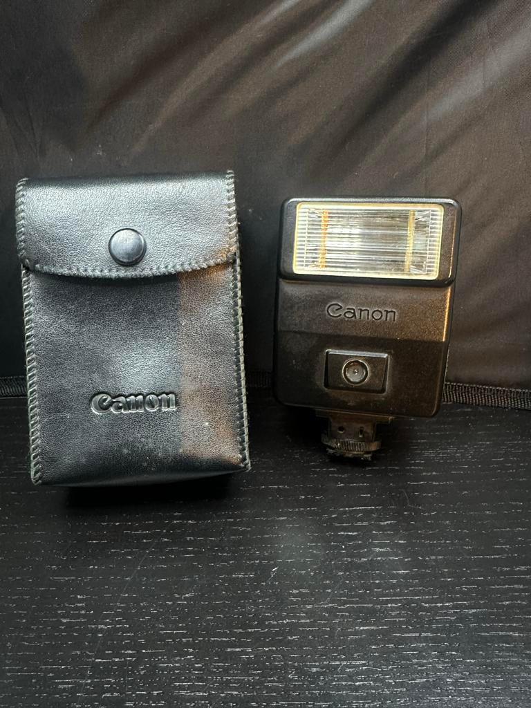 Canon Speedlite 155A flitser met hoesje - Werkt uitstekend, Gebruikt, Canon, Ophalen of Verzenden, H