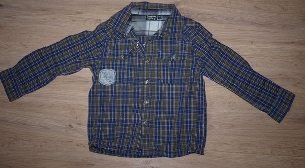 Paars Bruin Geruite Blouse Tumble ´N Dry (110), Kinderen en Baby's, Kinderkleding | Maat 110, Tumble 'n Dry, Gebruikt, Overhemd of Blouse