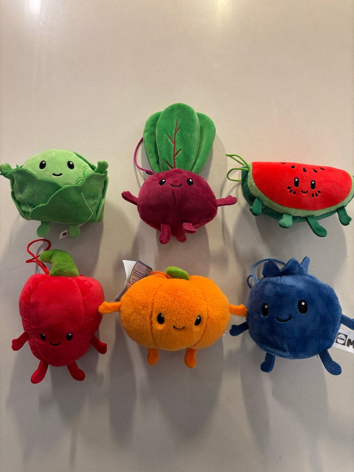 Lidl Mini's Knuffels - Groenten en Fruit Collectie (6 stuks), Lidl, Overige karakters, Overige typen, Ophalen of Verzenden