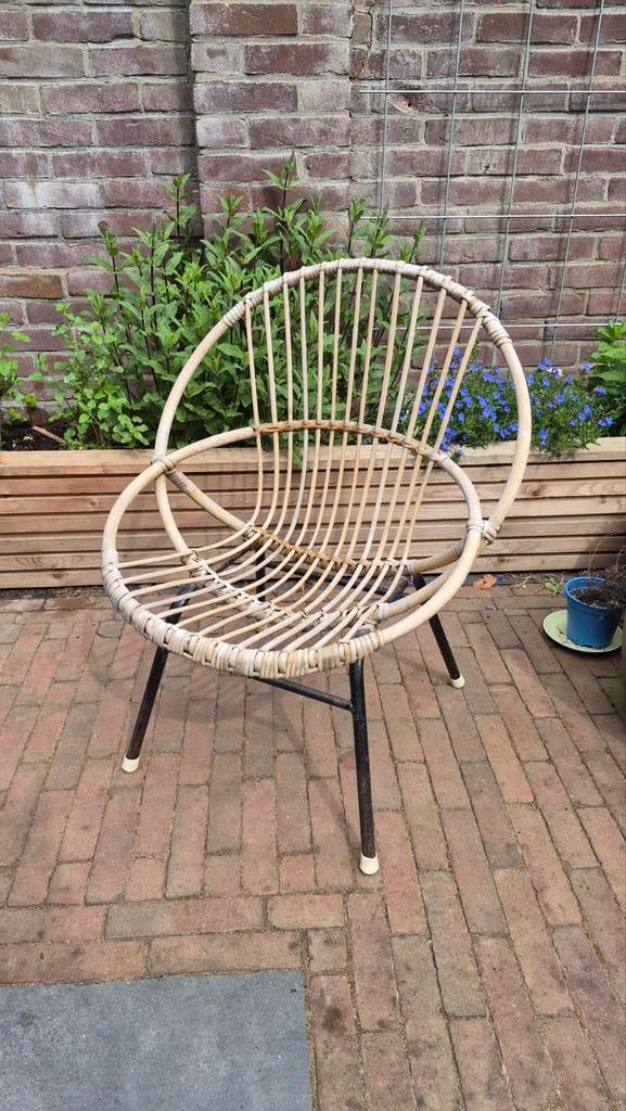 Vintage Rotan Kinderstoeltje  Rohe, Ophalen, Gebruikt, Overige kleuren, Metaal