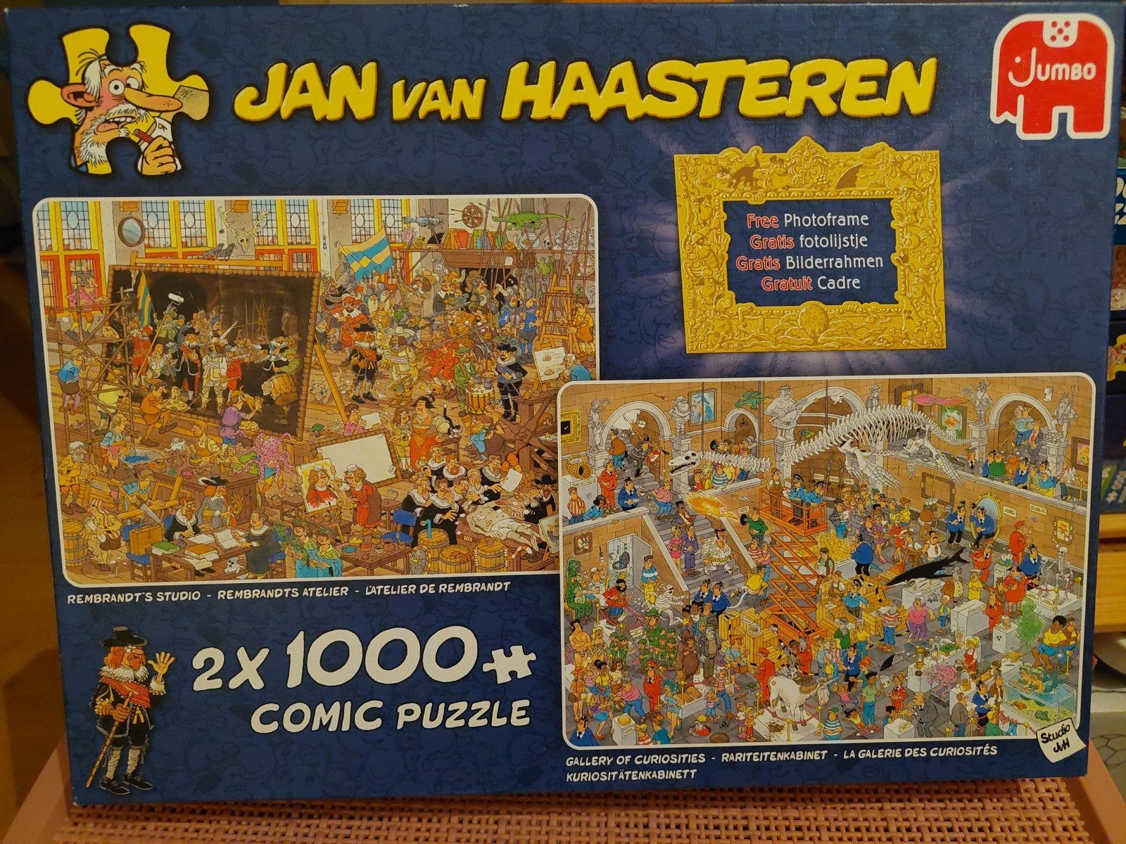 Jan van Haasteren 2x1000 stukjes Rembrandt's Studio, Hobby en Vrije tijd, Denksport en Puzzels, Ophalen, 500 t/m 1500 stukjes