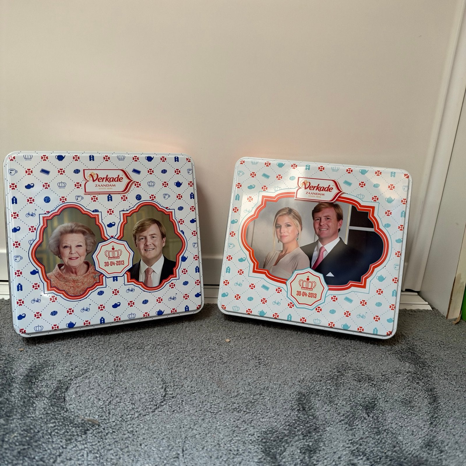 Verkade blikken Koningsdag 2013 Beatrix & Willem-Alexander, Ophalen of Verzenden, Gebruikt, Koek(jes), Verkade