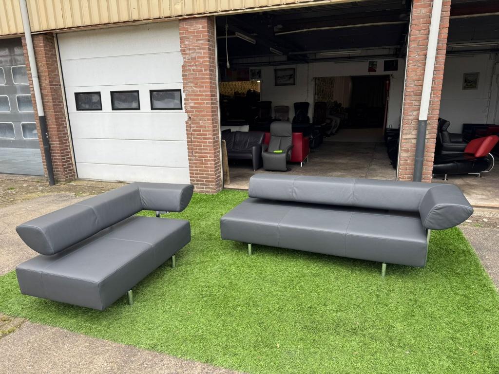 Bankstel design topmerk COR ARTHE banken grijs leer relax, Ophalen, Cor, Geen, Pahest@hotmail.nl