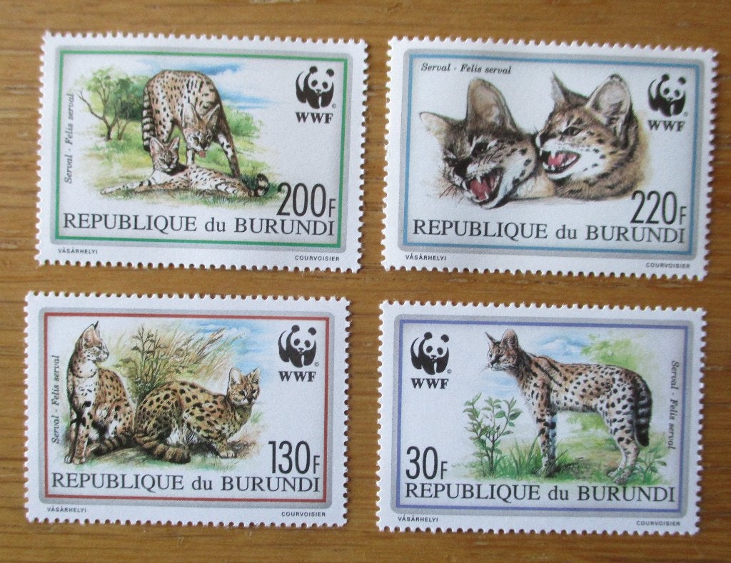Burundi, WWF serie Serval, Verzenden, Postfris, Dier of Natuur
