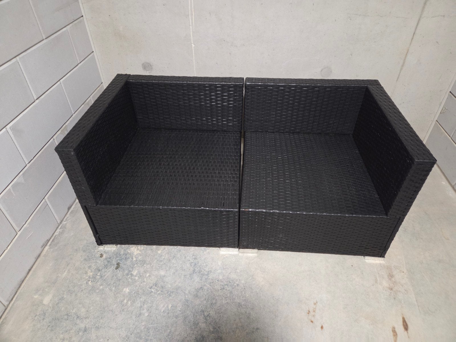vidaXL poly rattan tuinmeubel bankje, Ophalen, Gebruikt