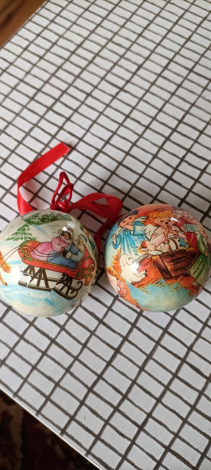 papier mache oude kerstballen, Ophalen of Verzenden