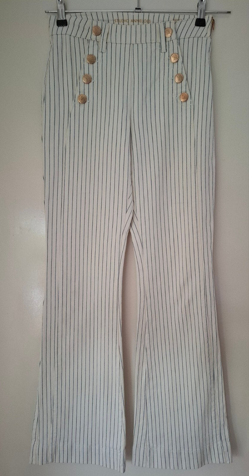 Studio Anneloes gestreepte flared broek – maat XS, Studio Anneloes, Verzenden, Wit, Zo goed als nieuw