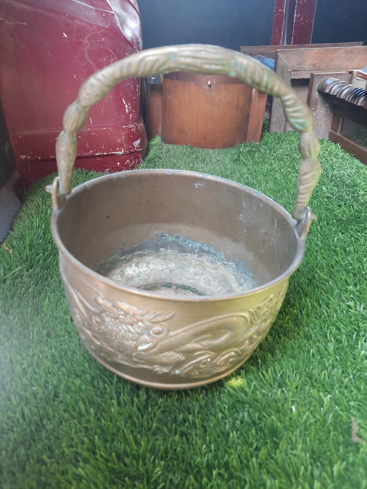 Chinese bronzen pot met hengsel, Ophalen of Verzenden