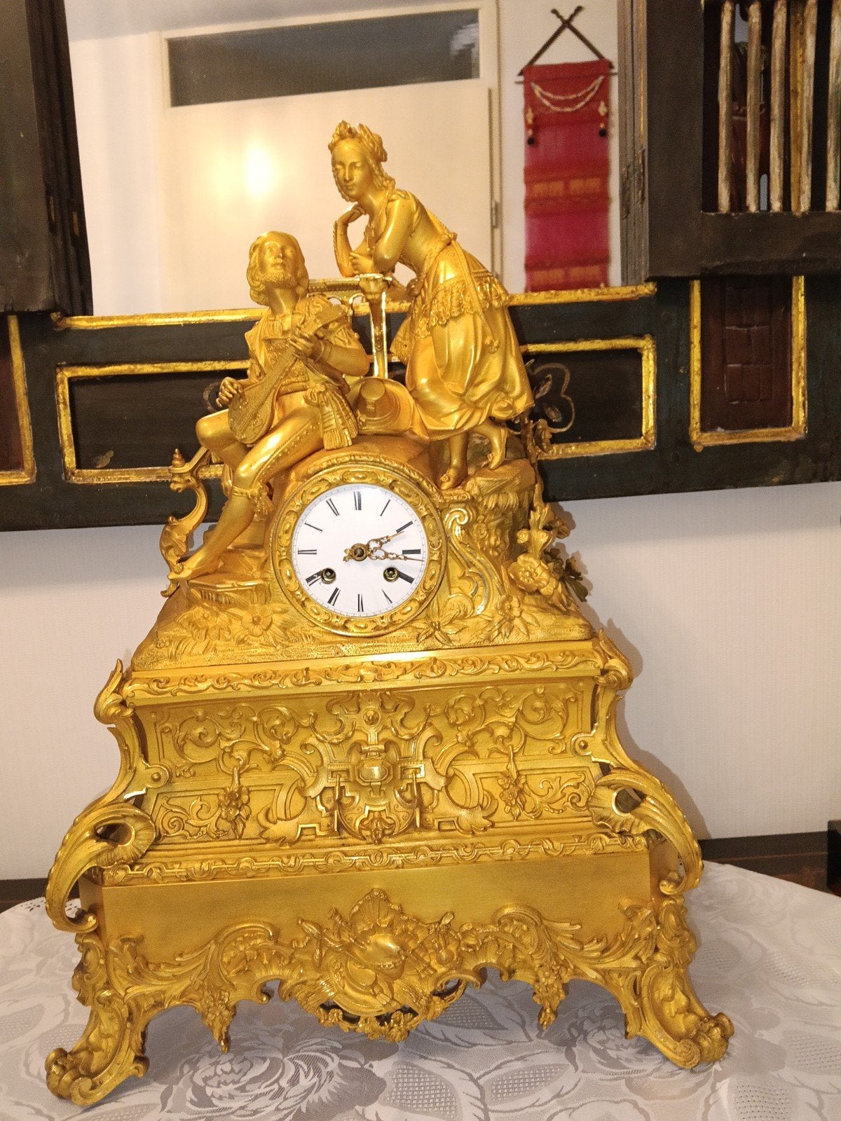 Grote bronzen Empire pendule, L. Marti, ca. 1840/1850, Ophalen