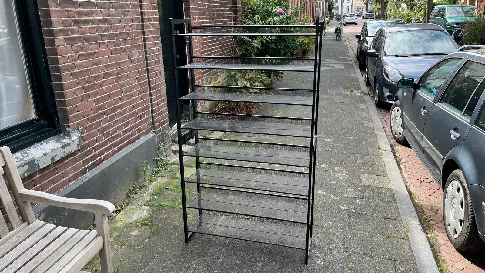 Schoenenrek - 2 delen, 92,5 cm breed, 164 cm hoog, Ophalen, Gebruikt