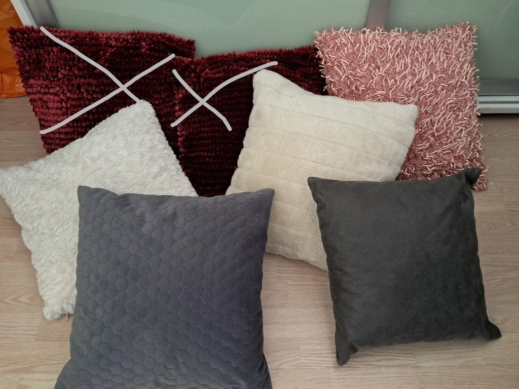 Sierkussens kussens Kleuren : 1 roze 2 grijs 2 creme, Huis en Inrichting, Afneembare hoes, Meerkleurig, Vierkant, Ophalen of Verzenden