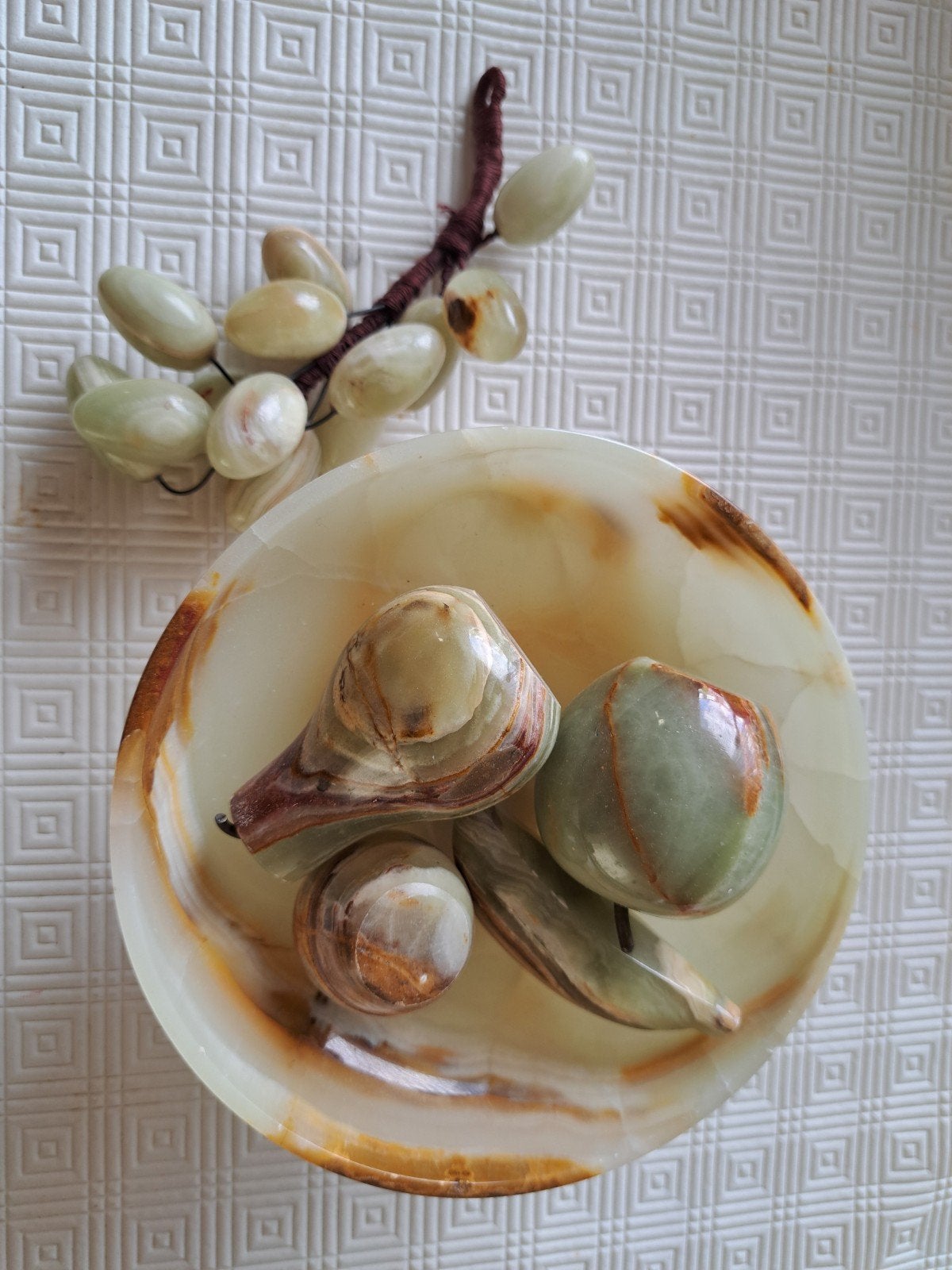 Onyx schaal met fruitdecoratie, Ophalen