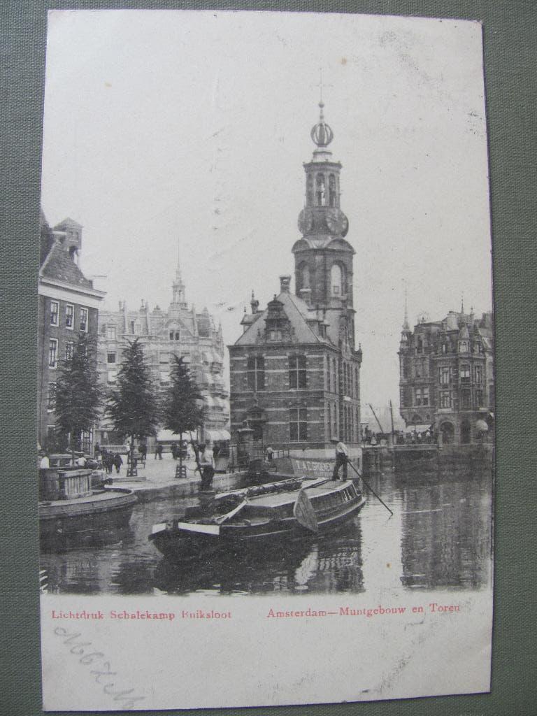 Amsterdam 1902 Muntgebouw en Toren met praam, Ophalen of Verzenden, Voor 1920, Gelopen, Noord-Holland