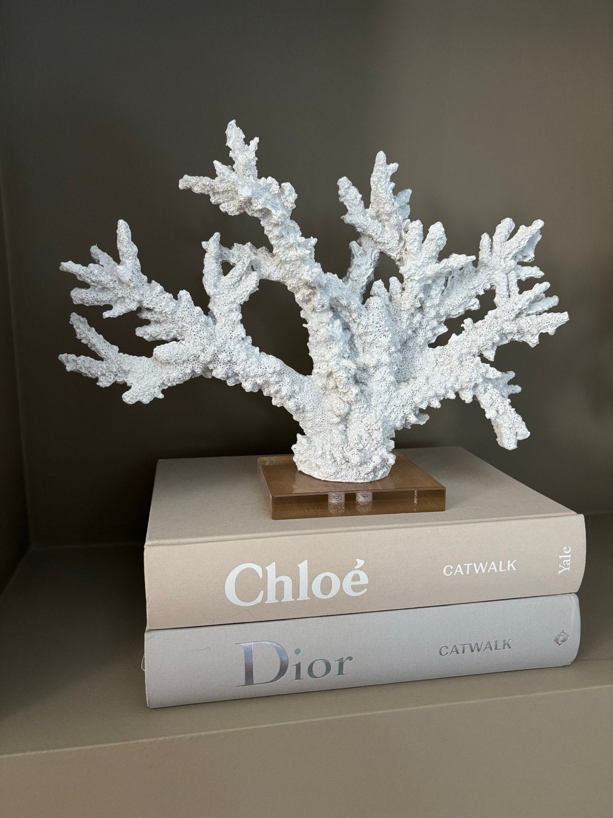 Decoratief wit koraal ornament op voet, Overige materialen, Verzenden, Mediterraans, Zo goed als nieuw