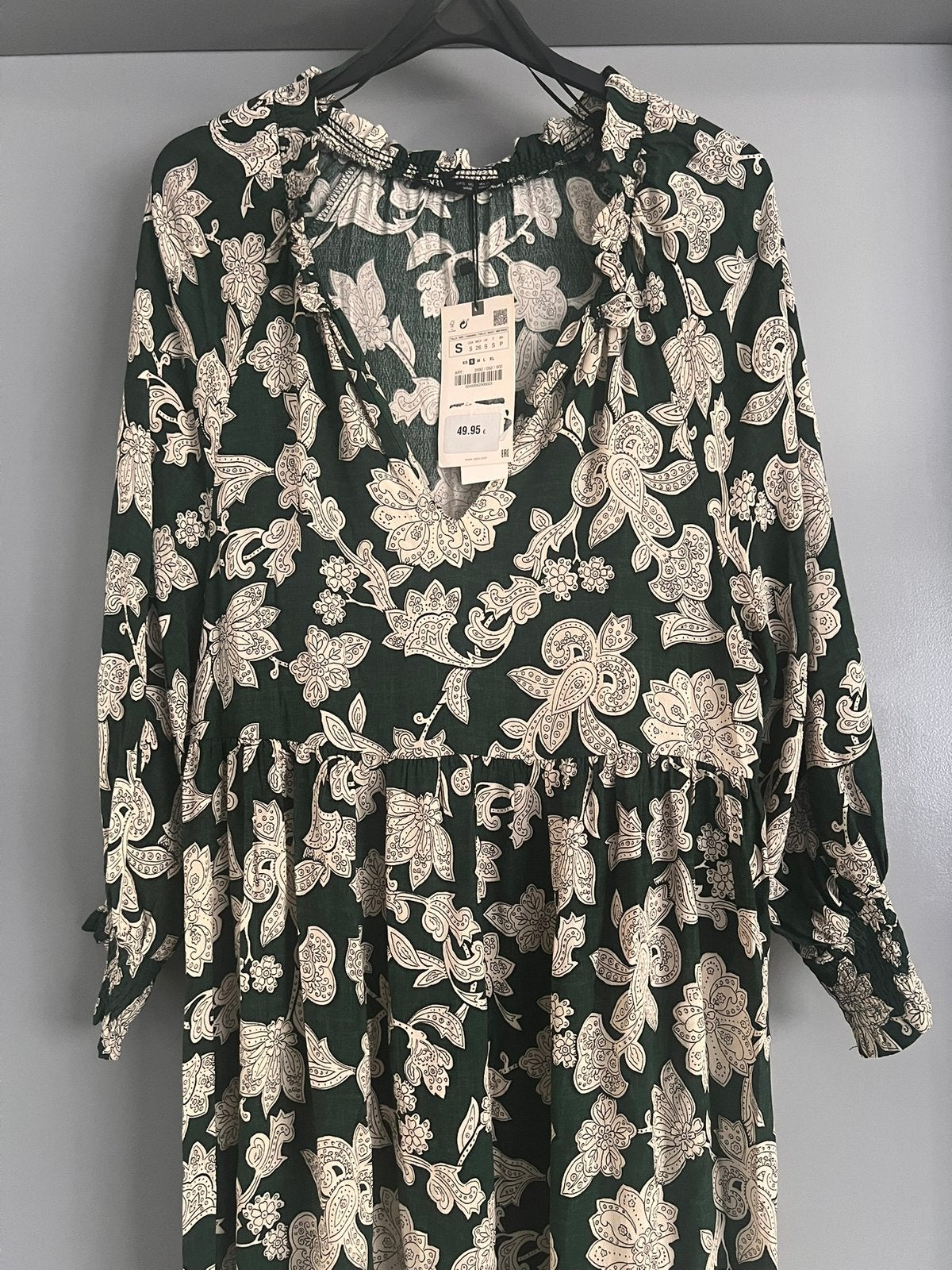 Zara lange jurk met bloemprint van viscose - maat S, Nieuw, Ophalen of Verzenden, Maat 36 (S), Onder de knie