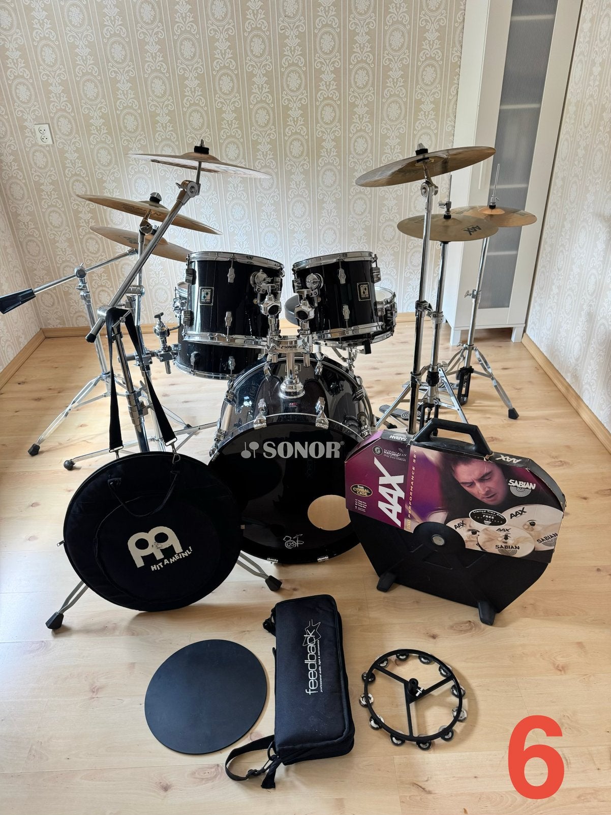 Sonor Force 3001 125th + Sabian AAX + Meinl B18 Drumstel, Muziek en Instrumenten, Ophalen, Zo goed als nieuw, Sonor