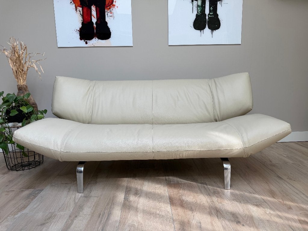 Leolux Devon 2,5-zits bank – leder – nieuwstaat, Ophalen, Overige maten, 150 tot 200 cm, 75 tot 100 cm
