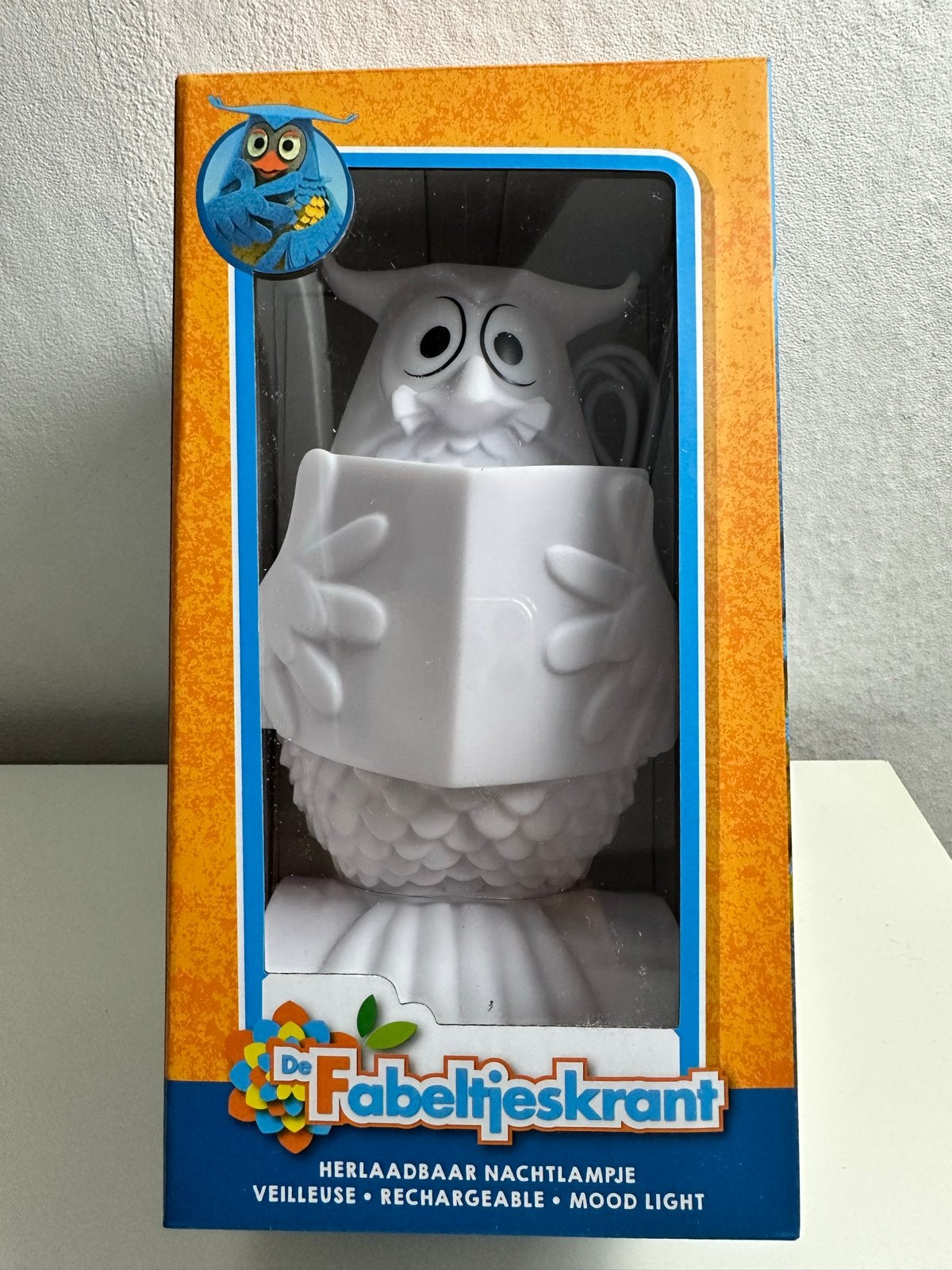 Nieuw! Oplaadbaar nachtlampje Meneer de Uil met oplaadkabel, Ophalen of Verzenden, Nieuw