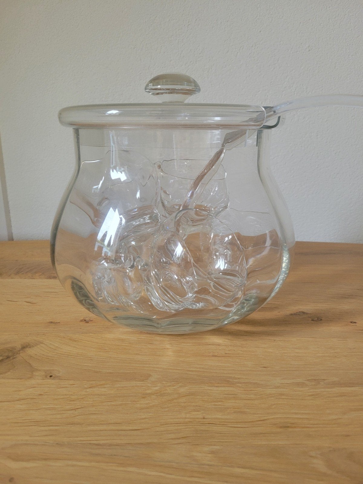 Kristal Punch Bowl Set met 6 Kopjes en Lepel, Ophalen, Overige typen, Modern, Glas