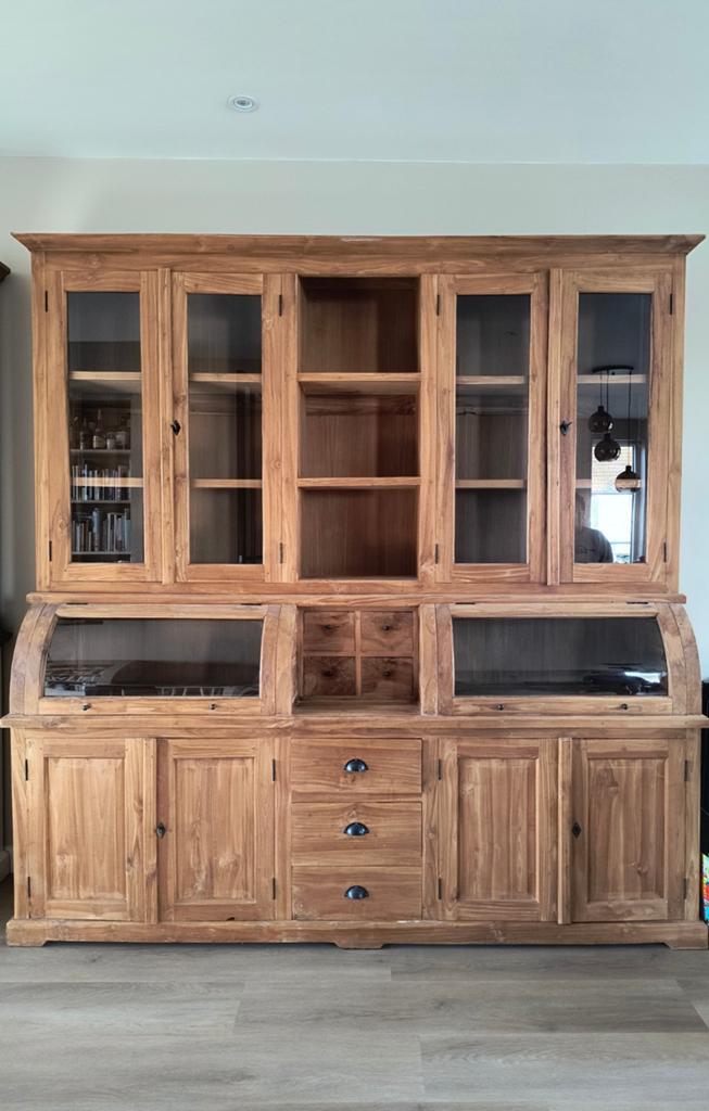 Teakhouten grutterskast, Middenhof 41 Rilland, Teakhout, 200 cm of meer, Met deur(en)