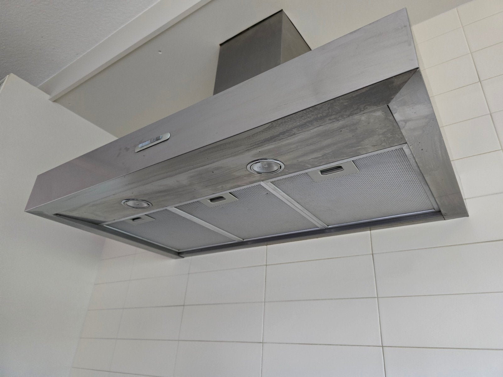 Whirlpool Afzuigkap - RVS Schouwkap 90cm, Witgoed en Apparatuur, Afzuigkappen, Ophalen, Gebruikt, Wandschouwkap, Vrijstaand