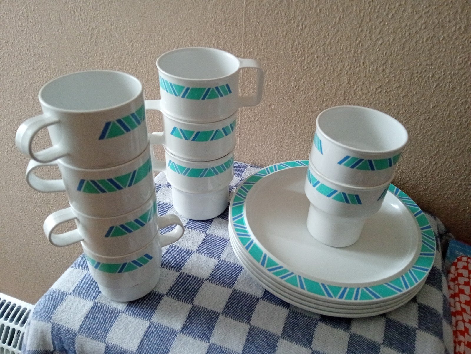 Mepal Servies Set - Vintage Bekers en Borden, Ophalen of Verzenden, Gebruikt