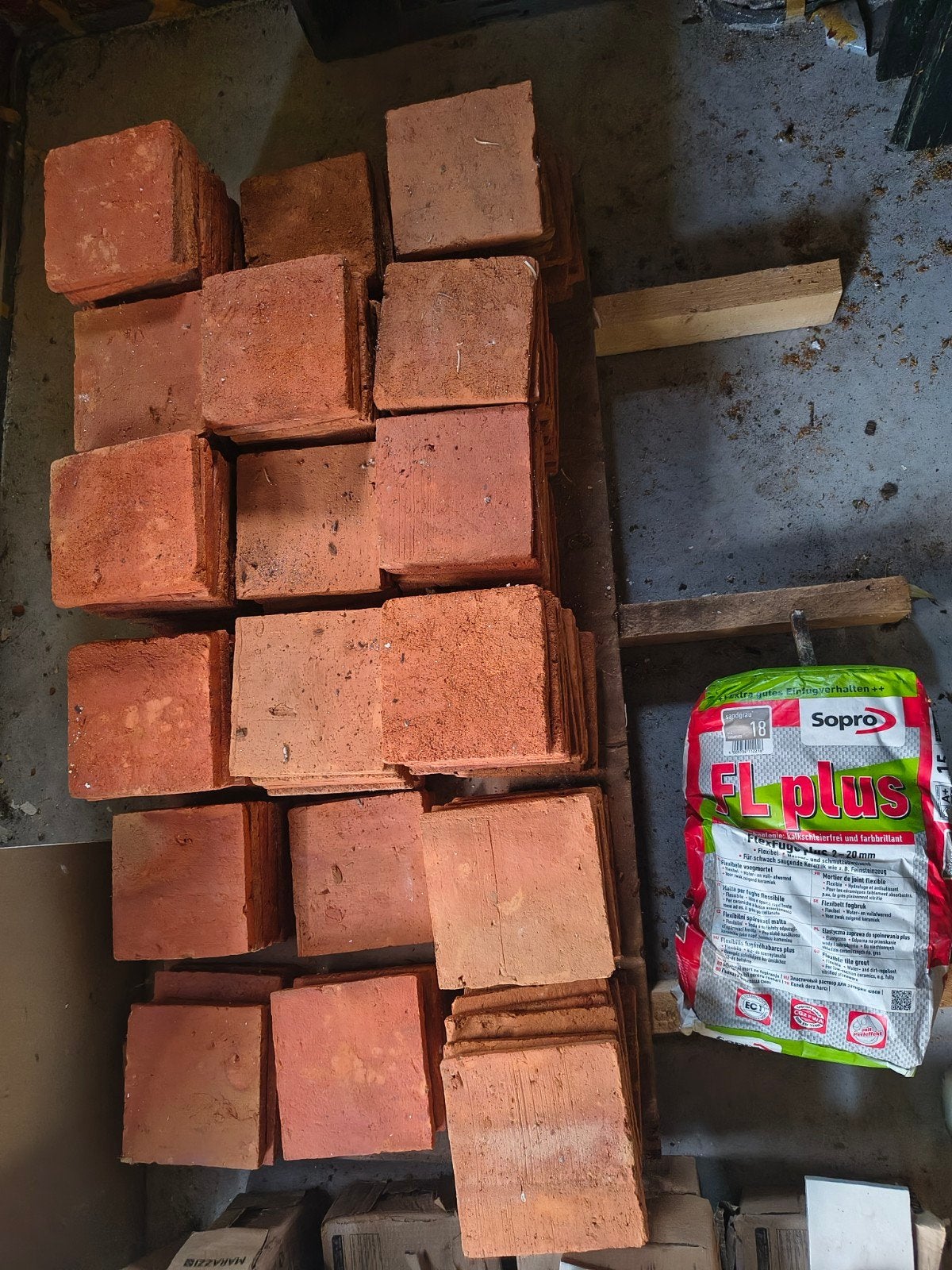 Estriken 17x17 170 stuks terracotta plavuizen natuursteen, Ophalen, Nieuw, Natuurstenen