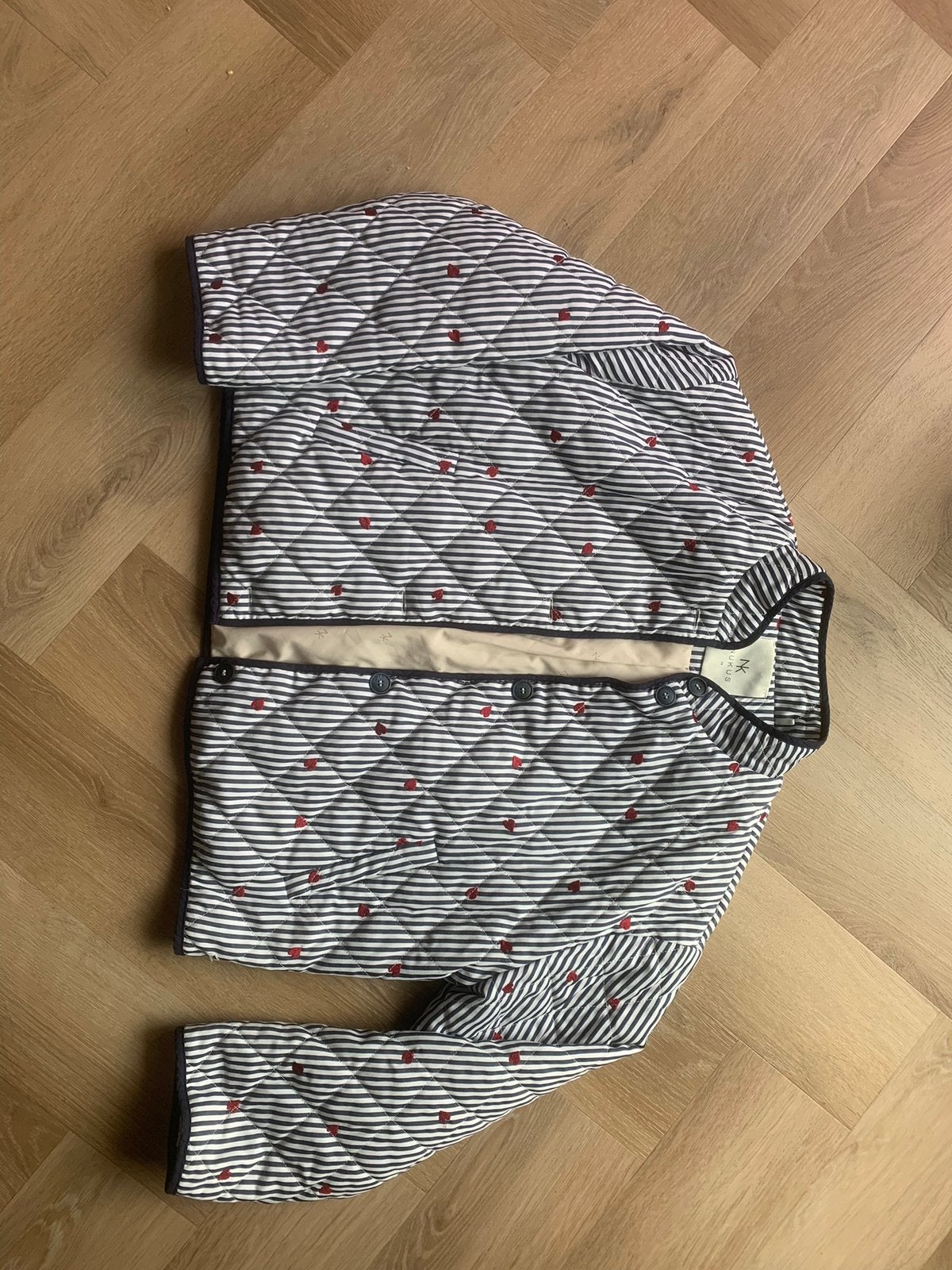 Nukus June Jacket Stripe gewatteerd jasje met hartjes, Kleding | Dames, Ophalen of Verzenden, Zo goed als nieuw, Maat 38/40 (M)