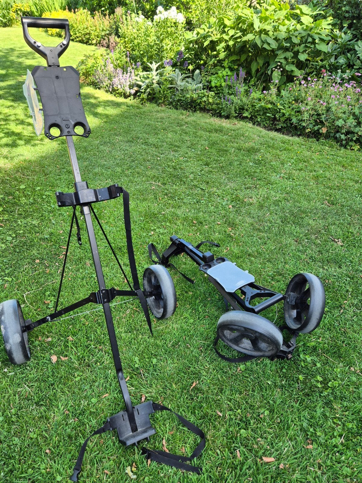 2x eenvoudige opvouwbare golftrolley twee wielen, Sport en Fitness, Ophalen of Verzenden, Gebruikt, Golfkar, Overige merken