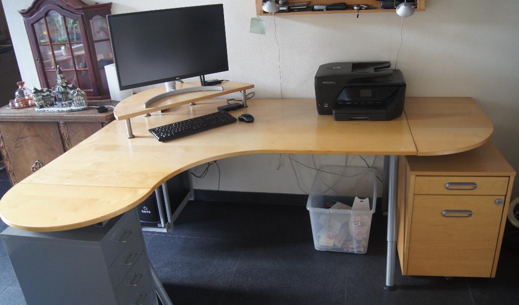 HOEKBUREAU, 90 cm, 120 cm, Hout, Hoekbureau