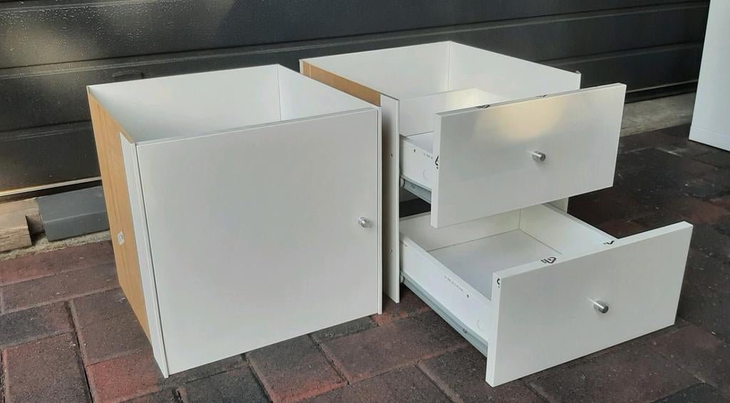 10 deurtjes,  4 ladekasten wit voor ikea kallax Vakkenkast, Ophalen